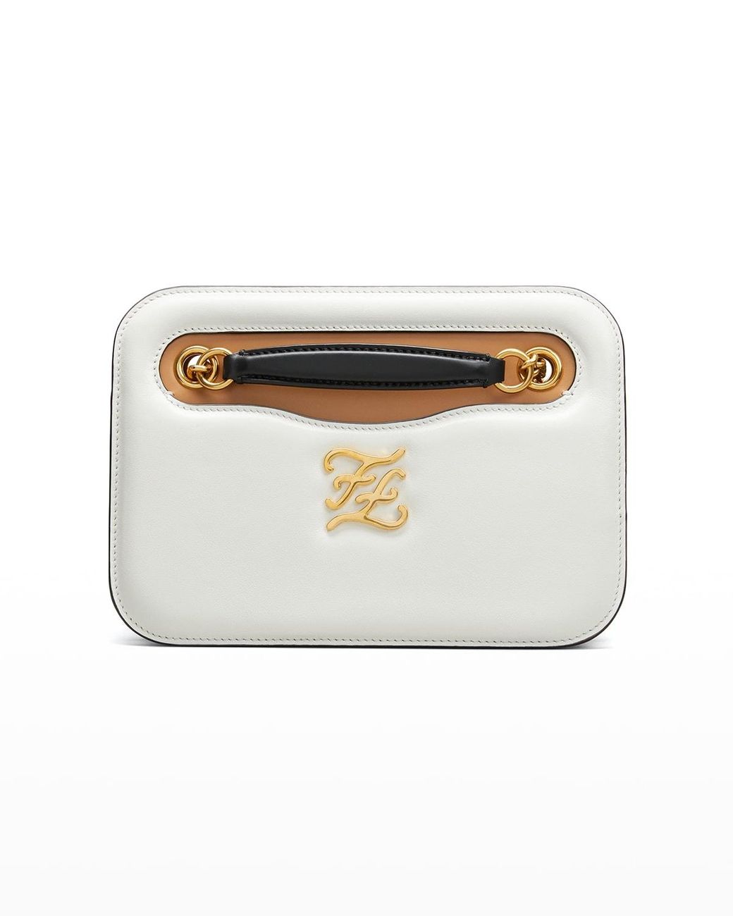 Fendi Karligraphy Glacier Calf Pocket Shoulder Bag in White Lyst