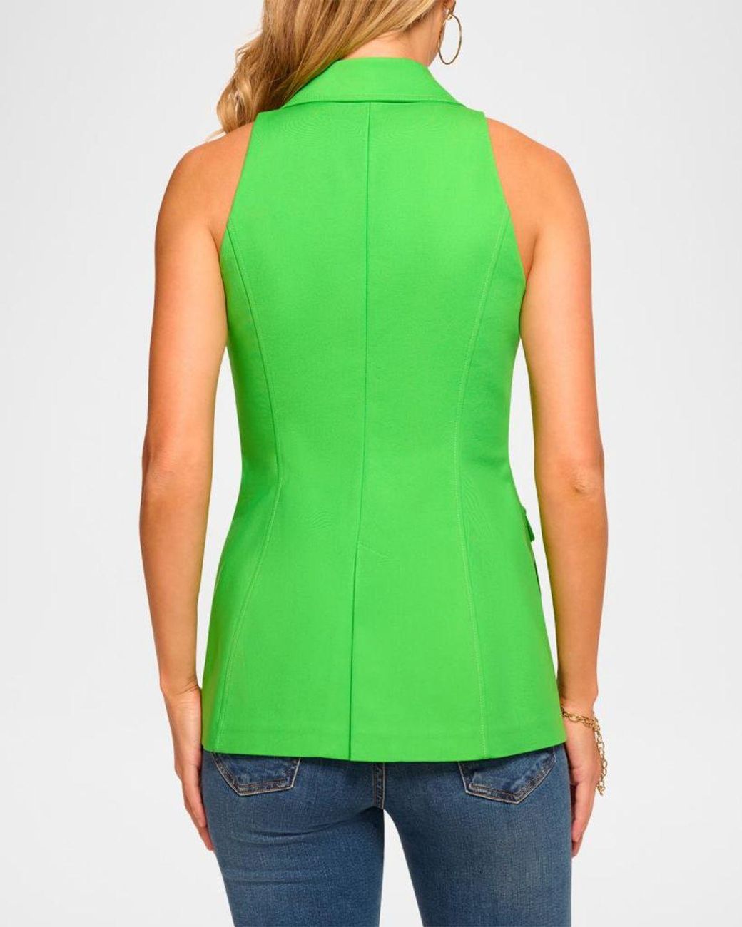 Ramy Brook Green Lisa Button-Front Vest