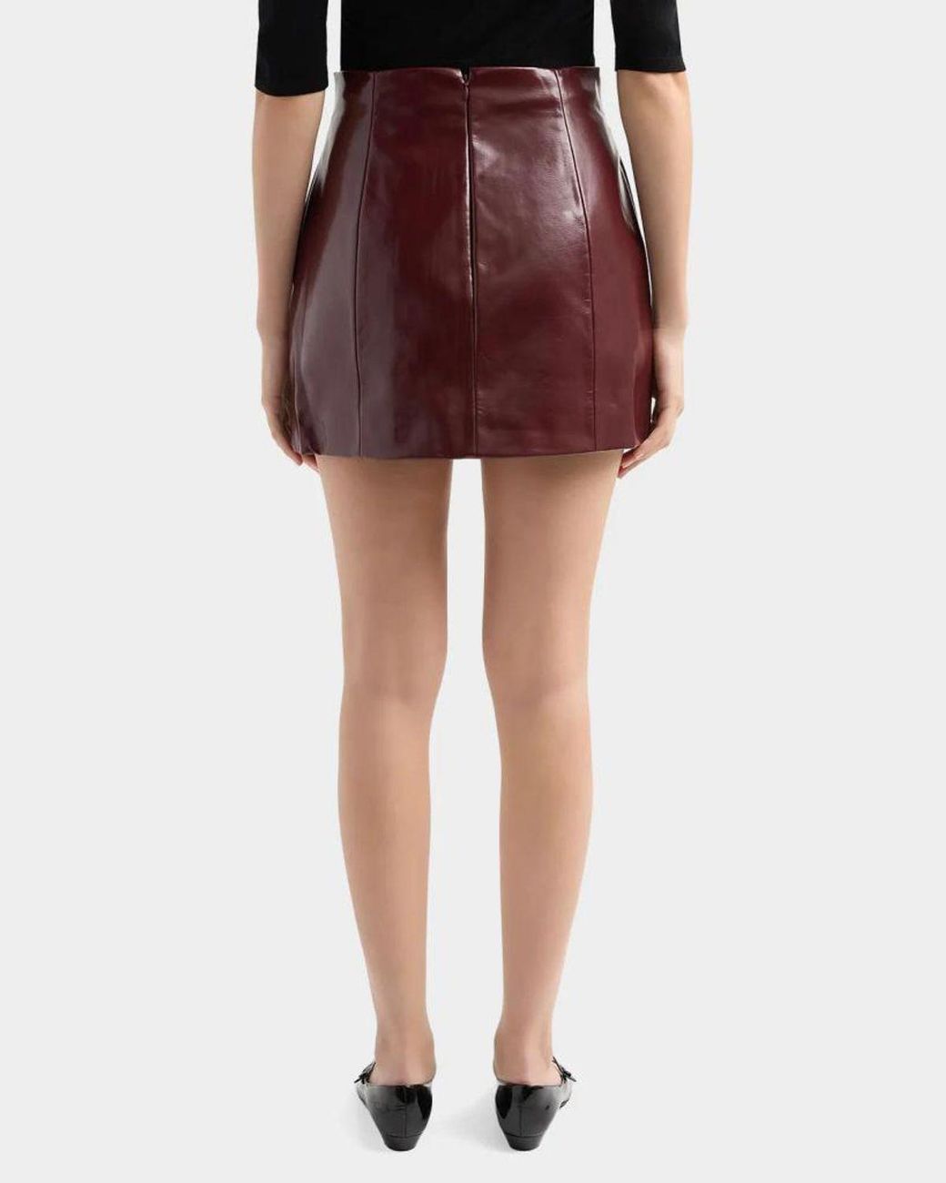 AKNVAS Purple Cherry Faux Leather Mini Skirt
