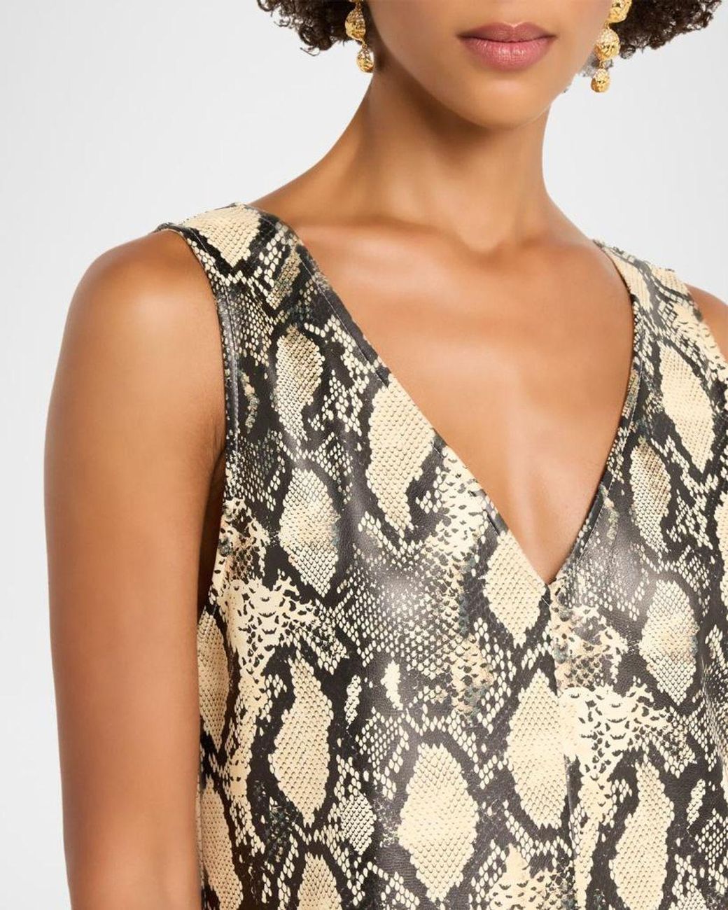 Toccin Natural Malia Python Vegan Leather Mini Dress