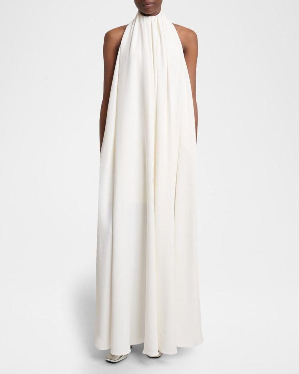 Givenchy White Draped Crepe Gown