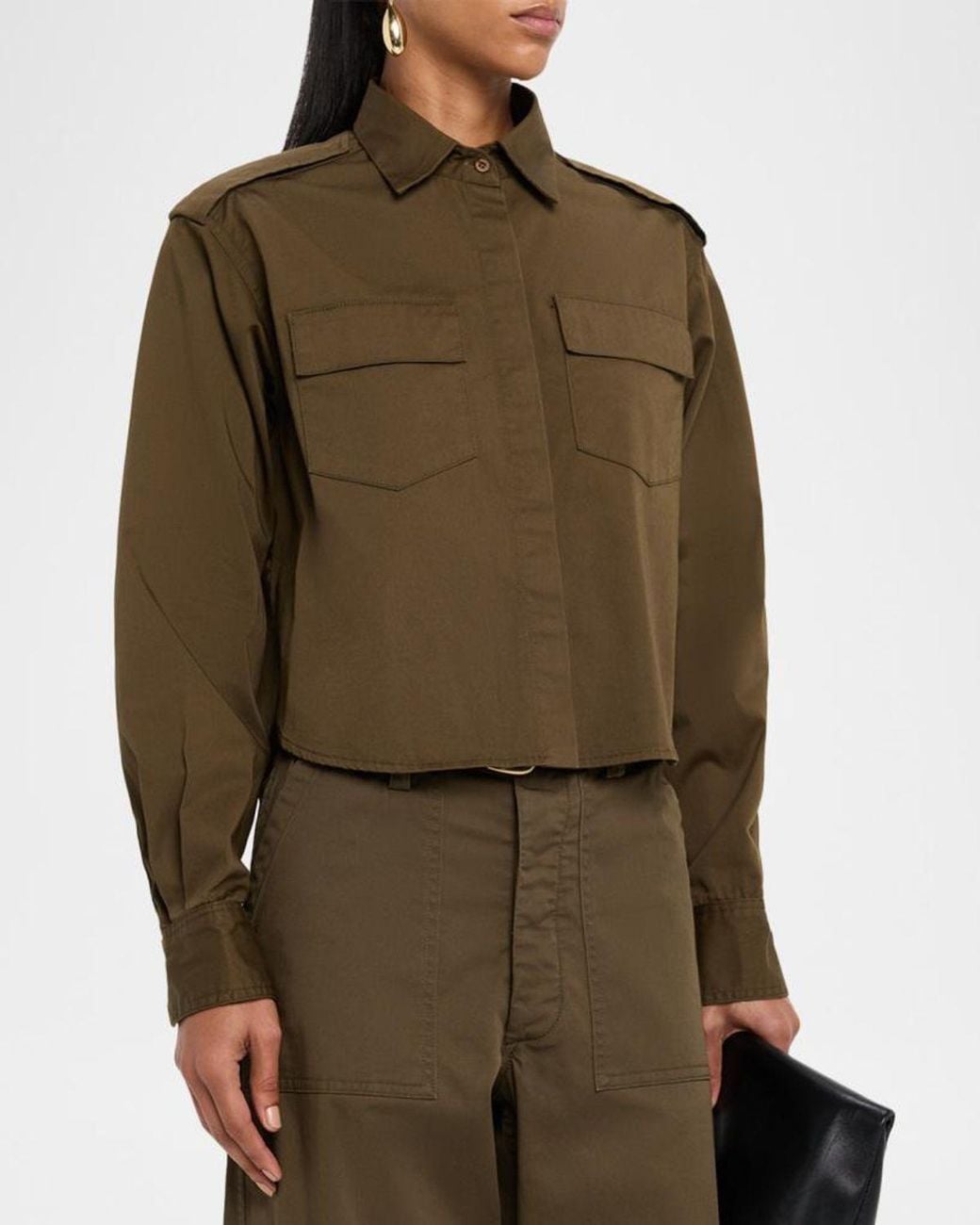 A.L.C. Green Nico Button-Front Shirt