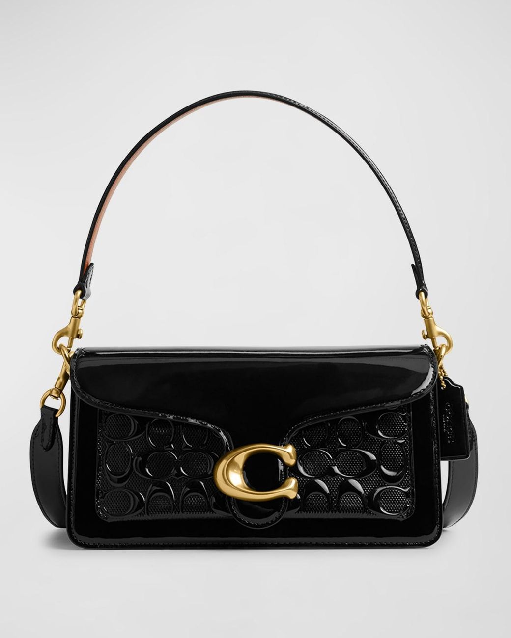 COACH Tabby 26 Signature Patent Leather Shoulder Bag in Black Lyst