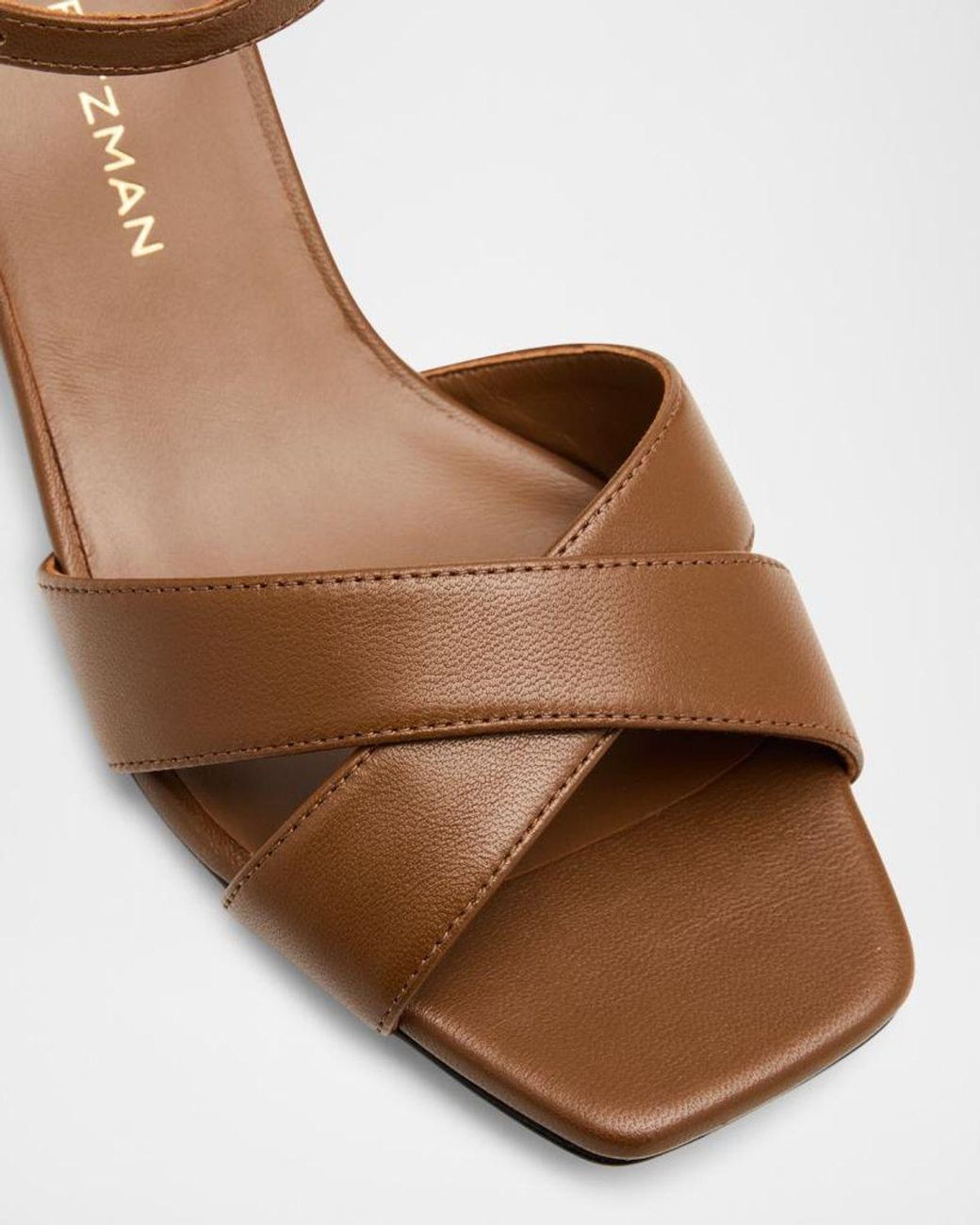 Stuart Weitzman Black 50Mm Vinnie Leather Sandals