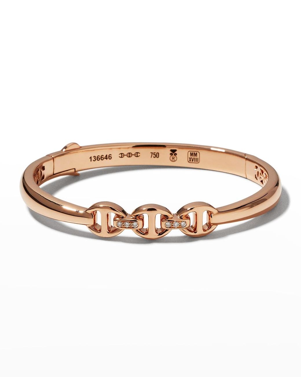Hoorsenbuhs Sirkel 18k Rose Gold Diamond Tri-link Bridge Bracelet in ...