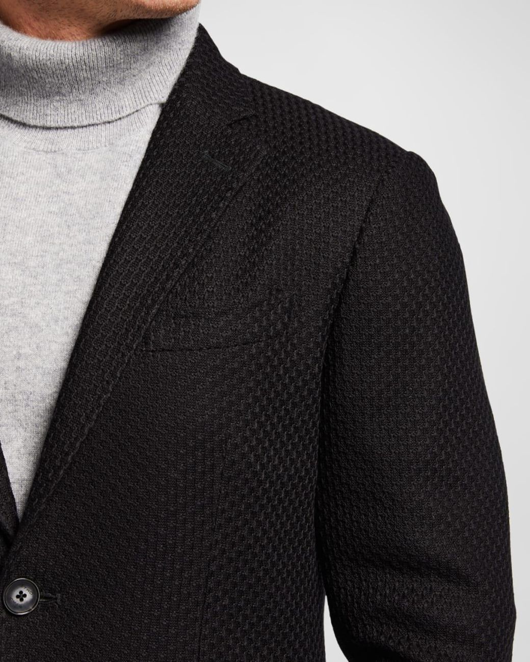 Etro Black Basic Knit Blazer for men