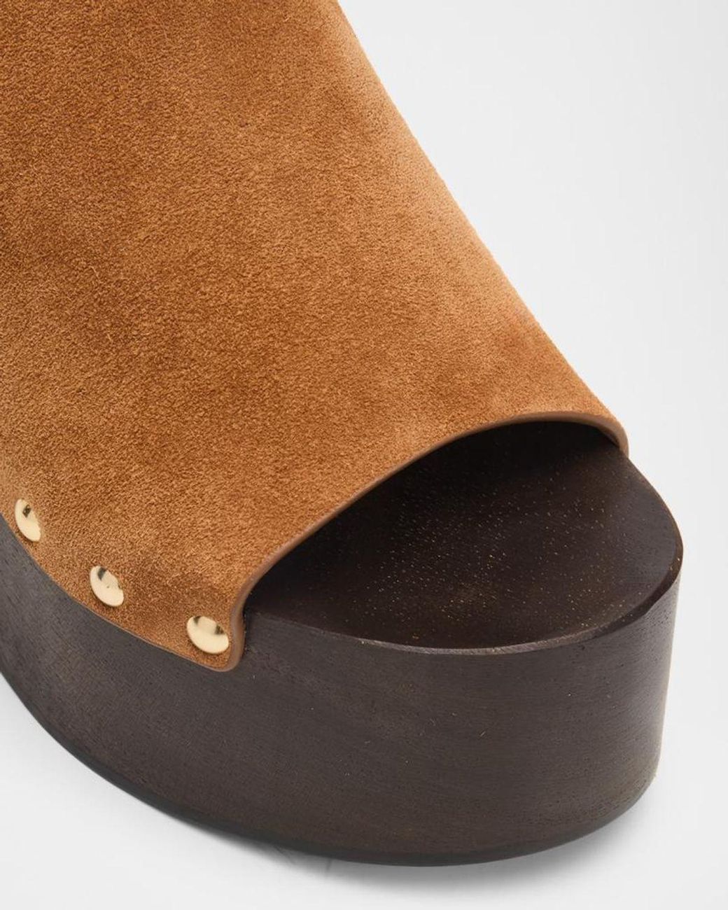 Stuart Weitzman Brown 100Mm Kate Suede Platform Clogs