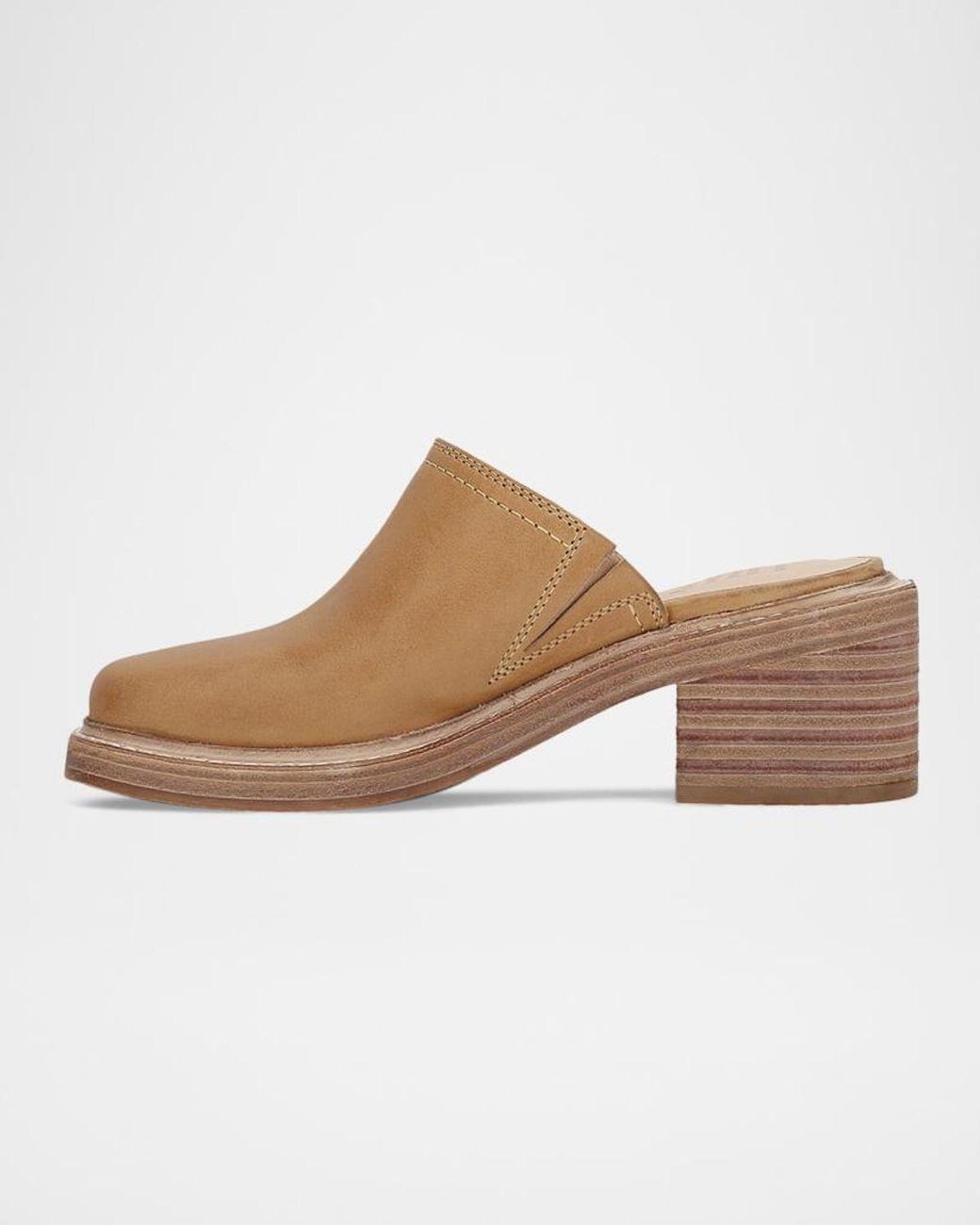 Frye Brown 65Mm Kate Oiled Leather Mules