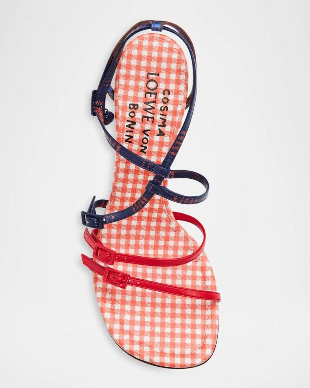 Loewe Pink 90Mm Comic Gingham Strappy Sandals
