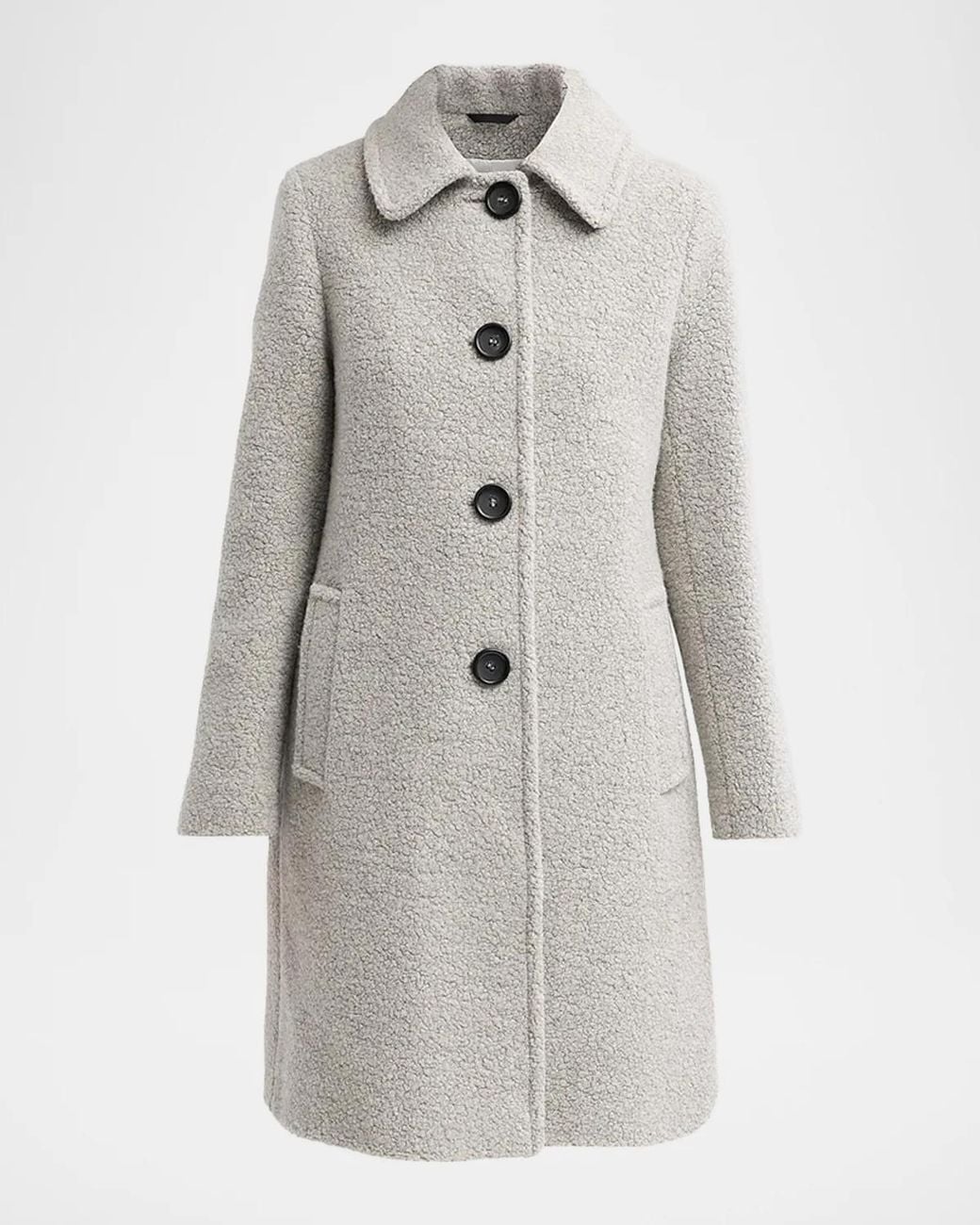Cinzia Rocca Icons Bouclé Wool-Blend Coat in Gray | Lyst