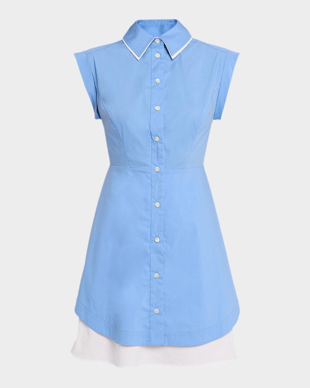 Veronica Beard Blue Westcott Button-Front Mini Dress