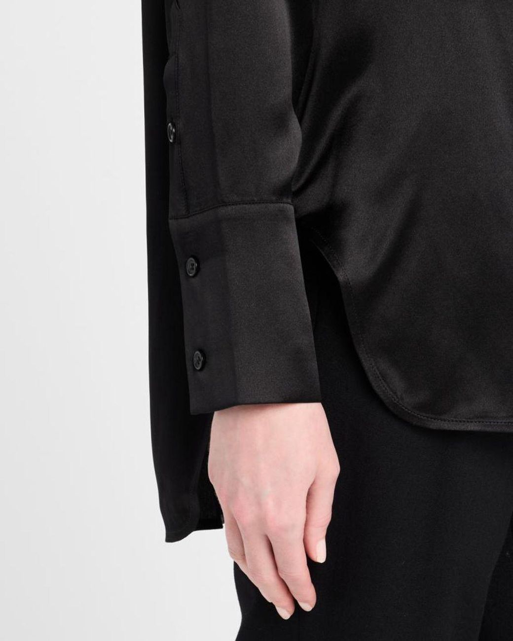 Co. Black Silk Button-Down Shirt