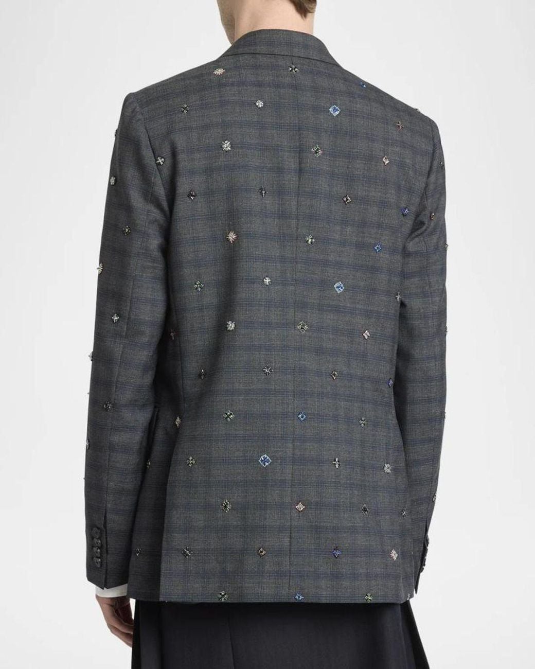 Dries Van Noten Apos;S Barry Check Jewel-Embroidered Double-Breasted ...