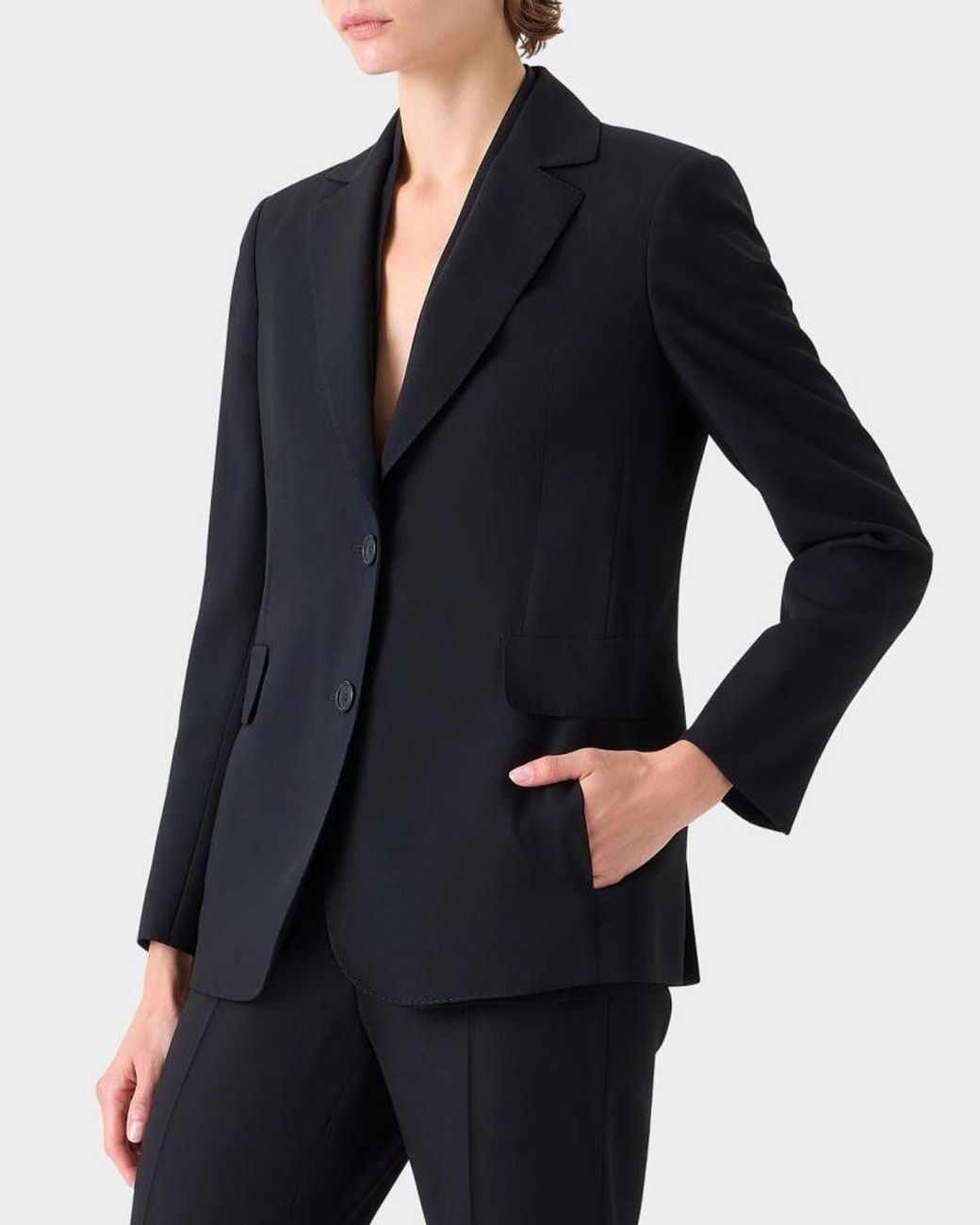Akris Blue Malik Cool Wool Single-Breasted Jacket