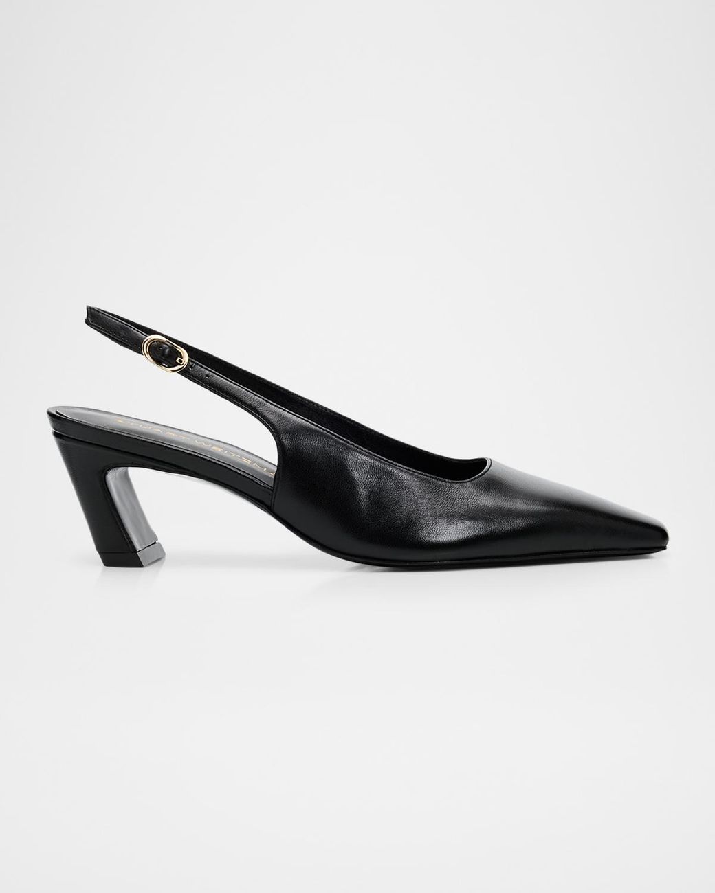 Stuart Weitzman Black 50Mm Stassi Leather Slingback Pumps