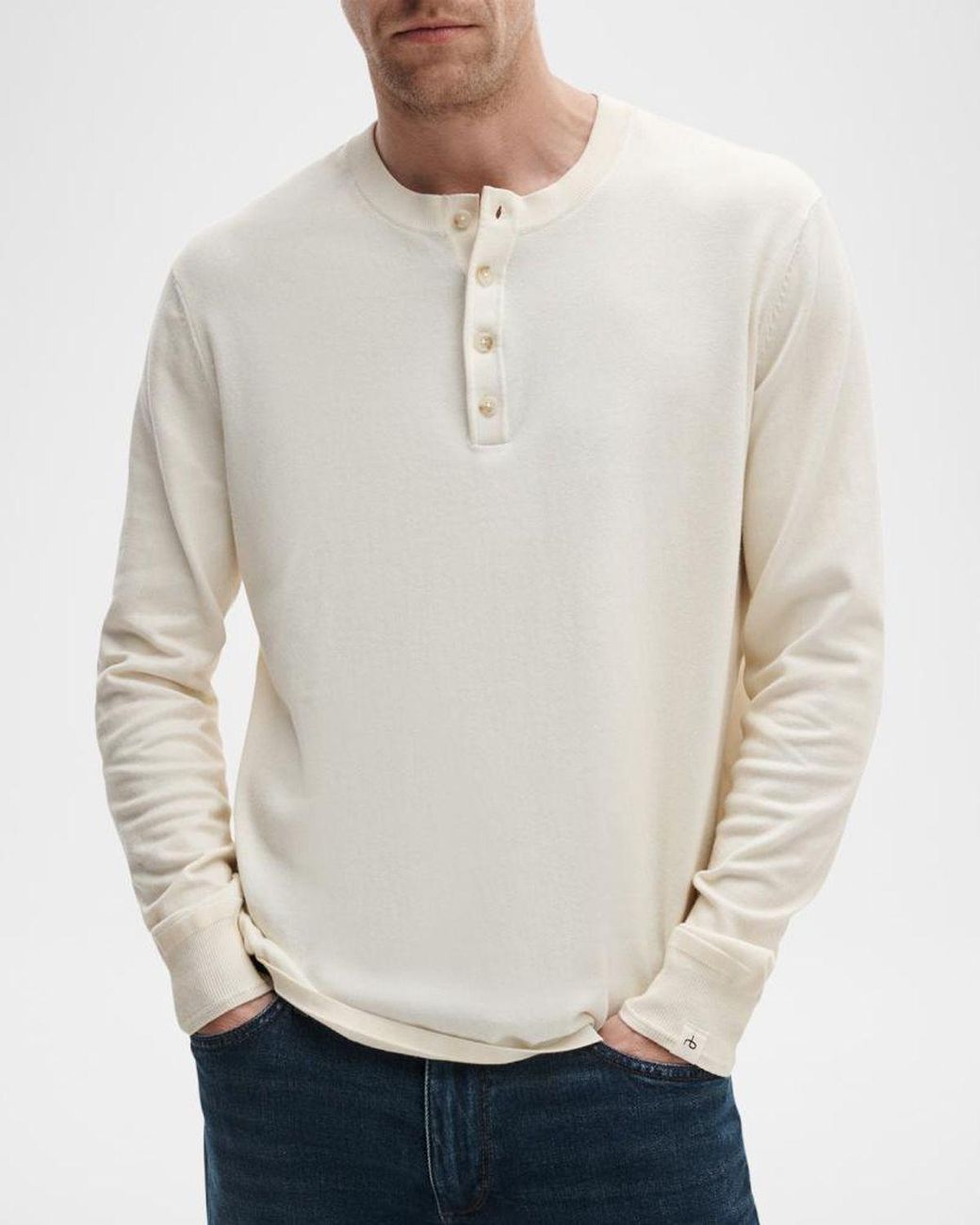 Rag & Bone White Apos;S Cotton Henley for men