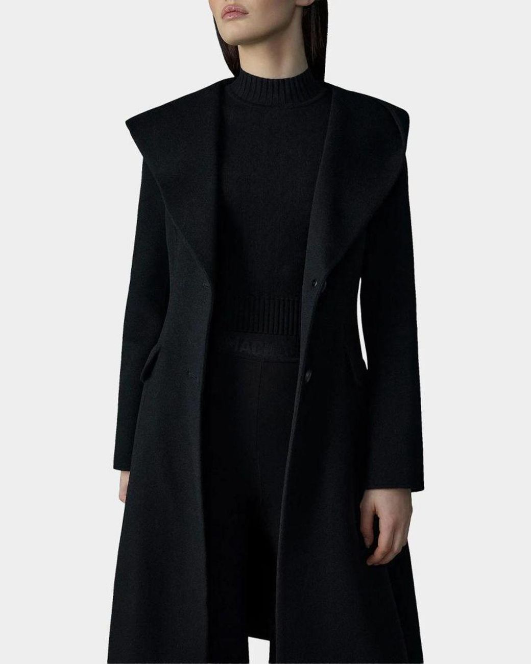 Mackage Black Gloria Wool Removable Bib Coat