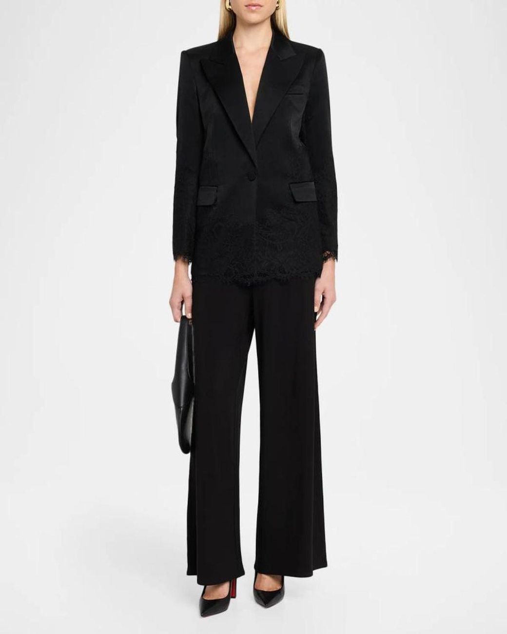 Emanuel Ungaro Black Norma Single-Button Lace Jacket