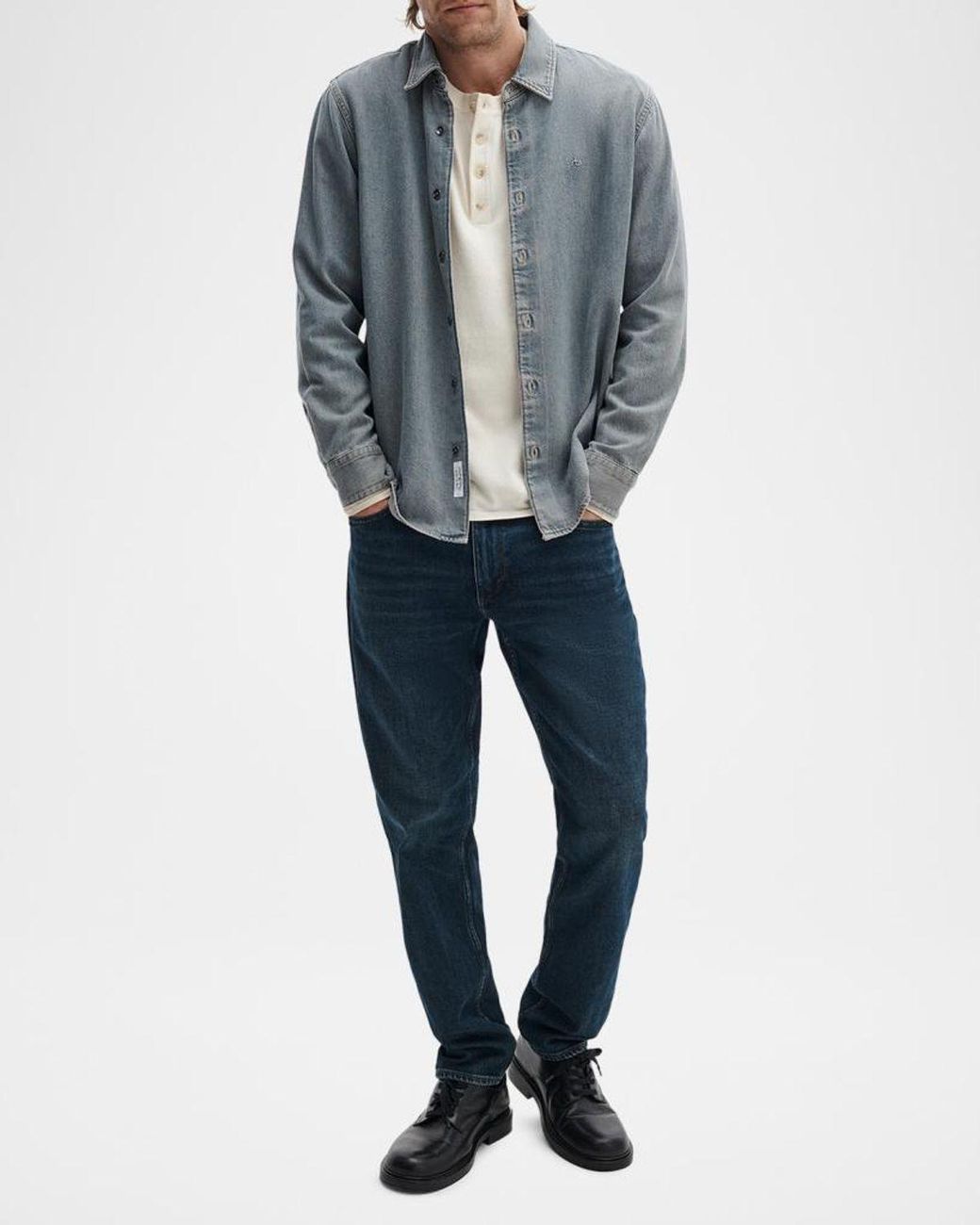 Rag & Bone White Apos;S Cotton Henley for men