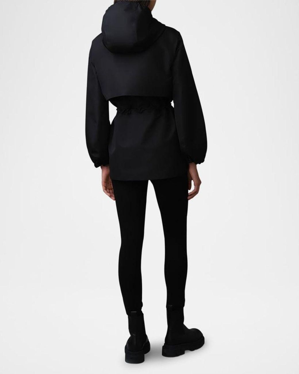 Mackage Black Kalea Hooded Rain Jacket