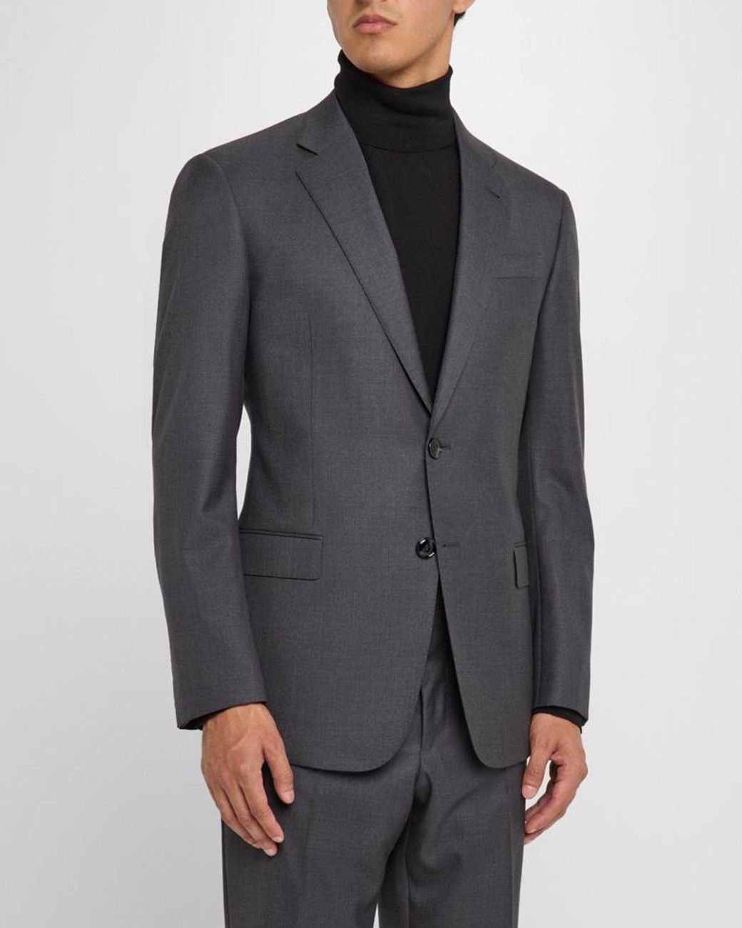 Giorgio Armani Black Mne & Apos;S Basic Wool Two-Piece Suit for men