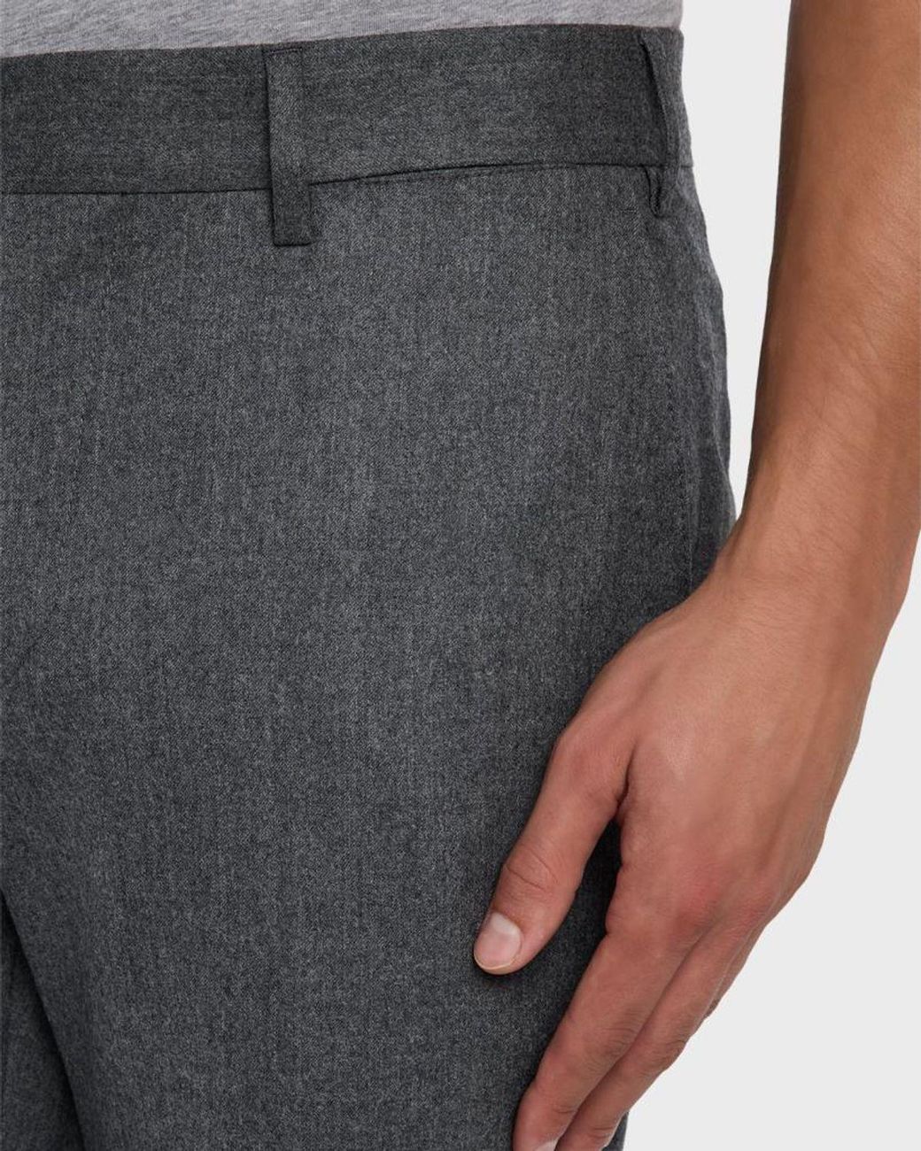 Brunello Cucinelli Gray Apos;S Wool Flannel Flat-Front Pants for men