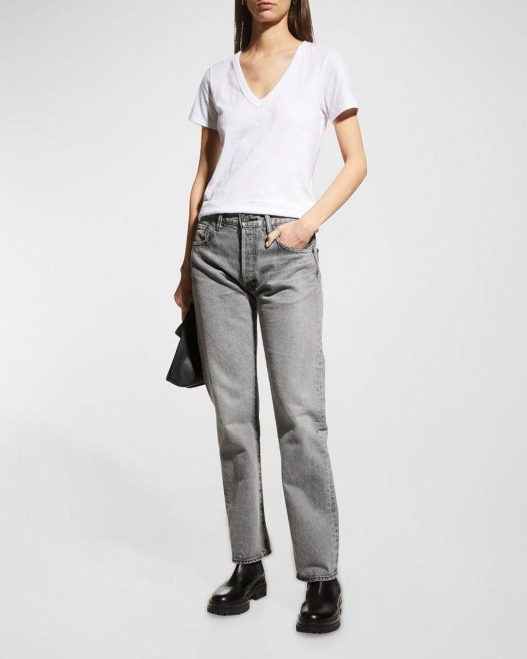 Rag & Bone White The Vee Basic T-Shirt