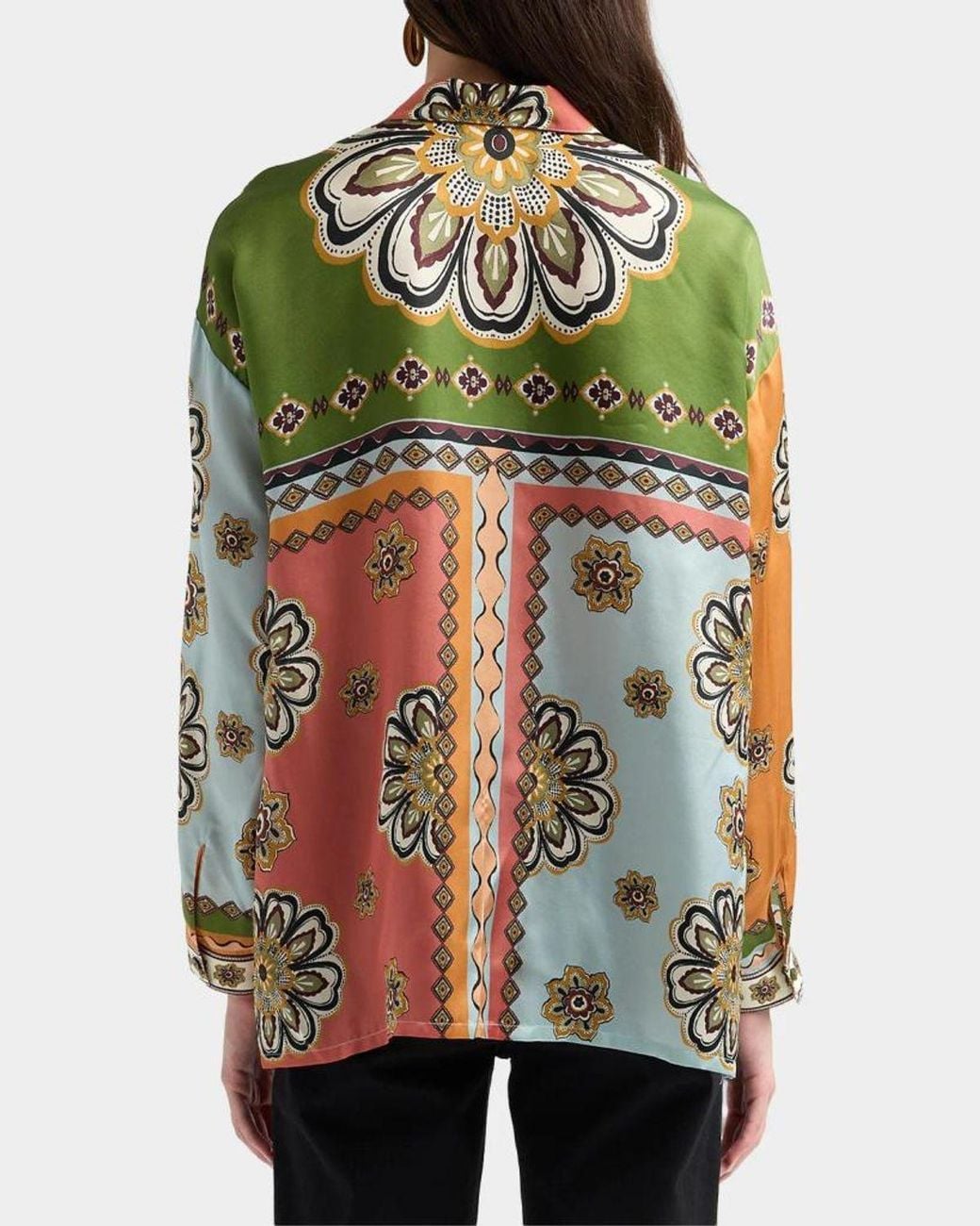 Johnny Was White The Audrey Patchwork Button-Front Shirt