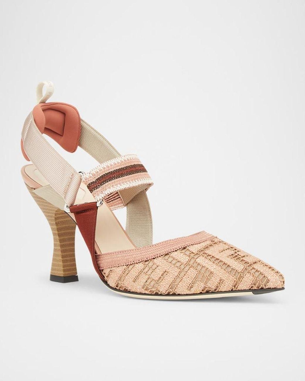 Fendi Pink Colibri Slingback Pumps