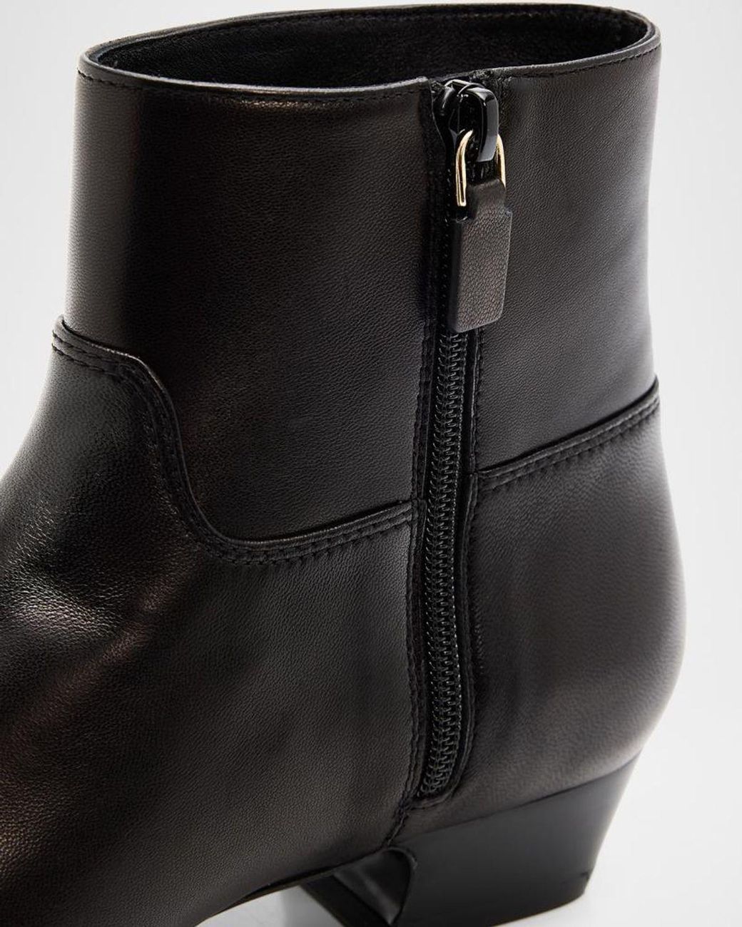 Stuart Weitzman Black Stassi Leather Zip Ankle Boots