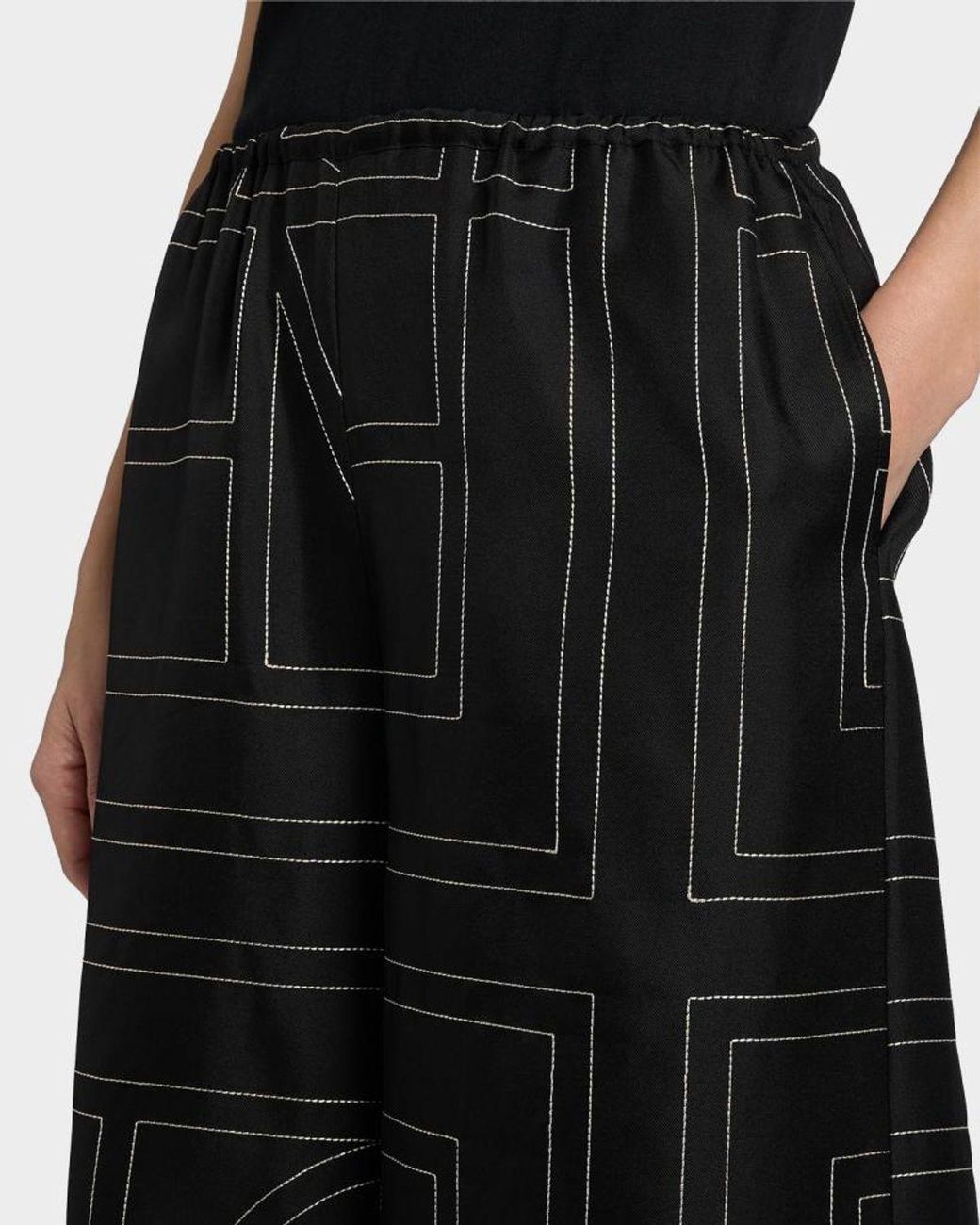 Totême Black Monogram Silk Culottes