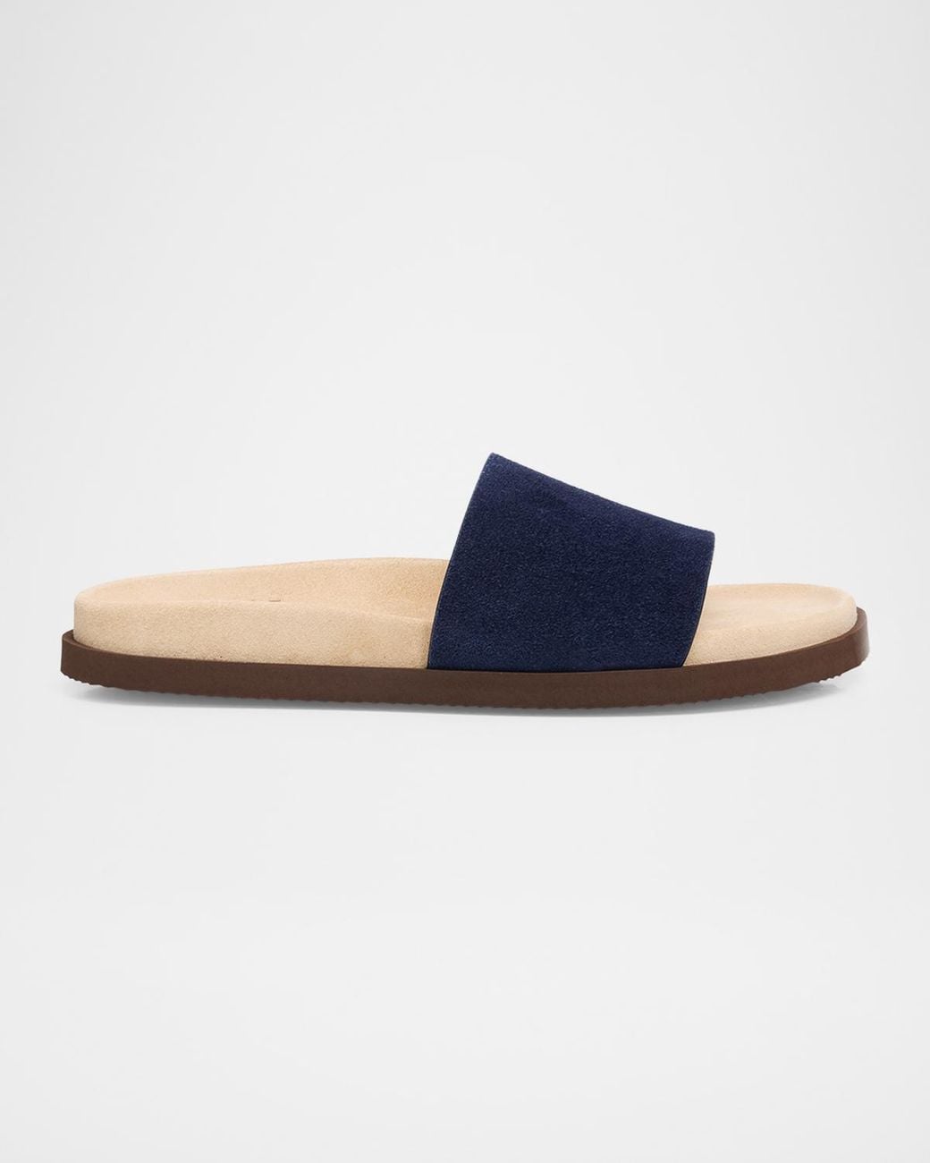 Brunello Cucinelli Blue Apos;S Suede Slides for men