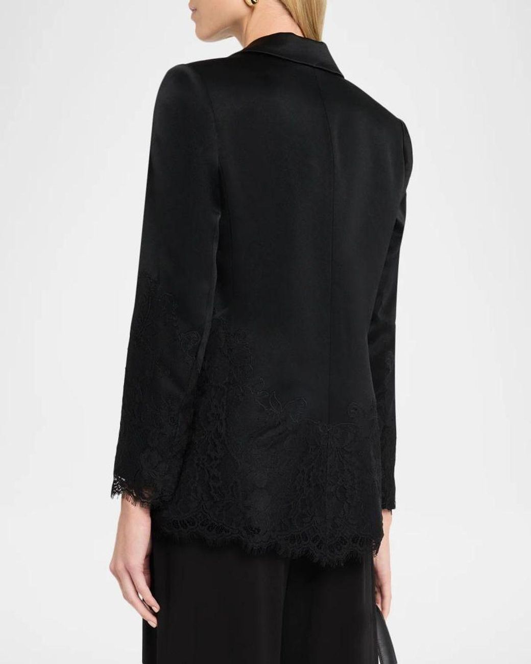 Emanuel Ungaro Black Norma Single-Button Lace Jacket