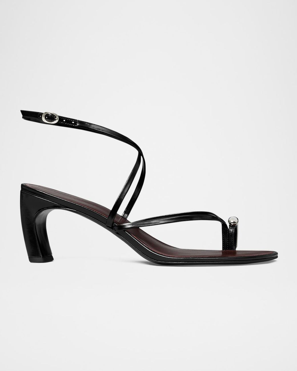 Tory Burch Black Pierced Multi-Strap Heeled Sandal
