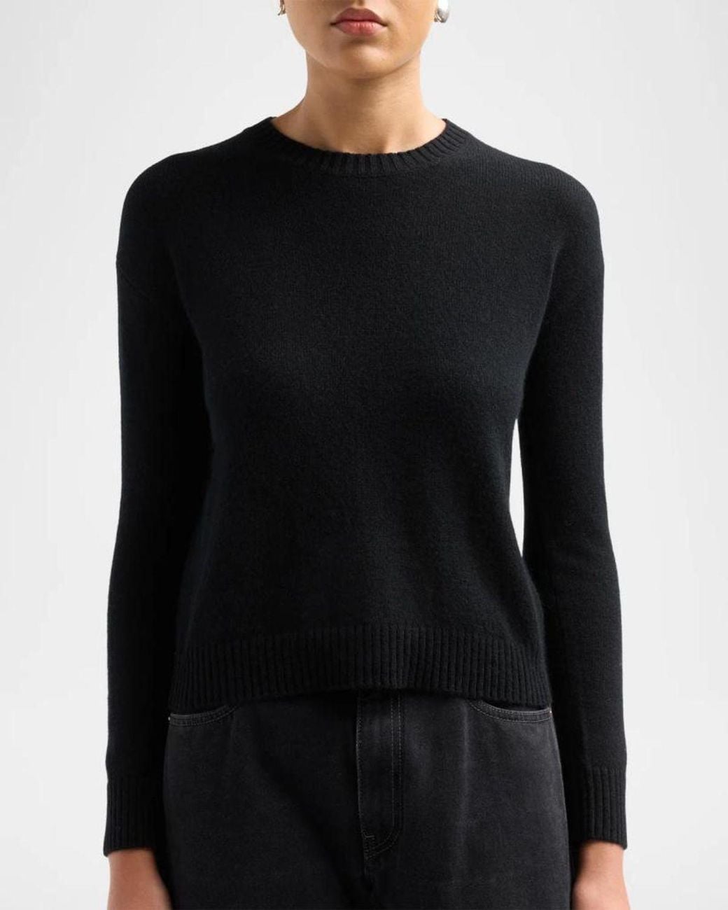 Neiman Marcus Black Basic V-Neck Cashmere Cardigan