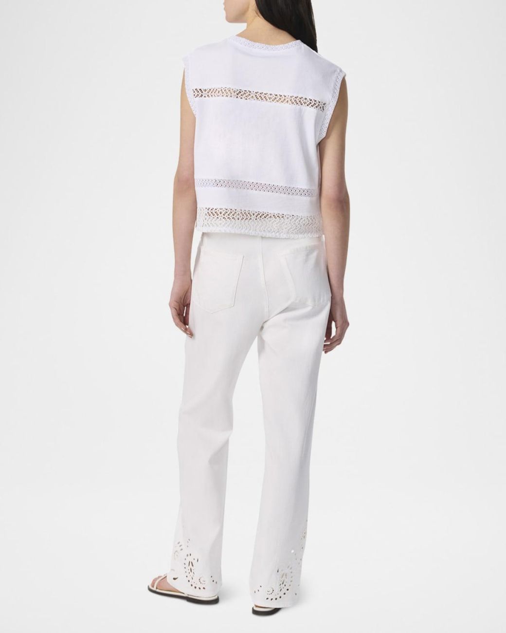White Rag Top Rag & Bone Rosie Embroidered Muscle Tank Top in White | Lyst