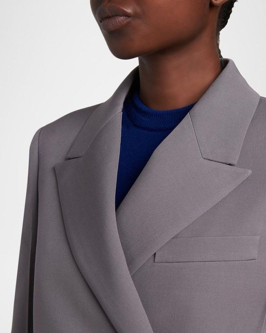 Jil Sander Purple Side Slits Double-Breasted Blazer Jacket