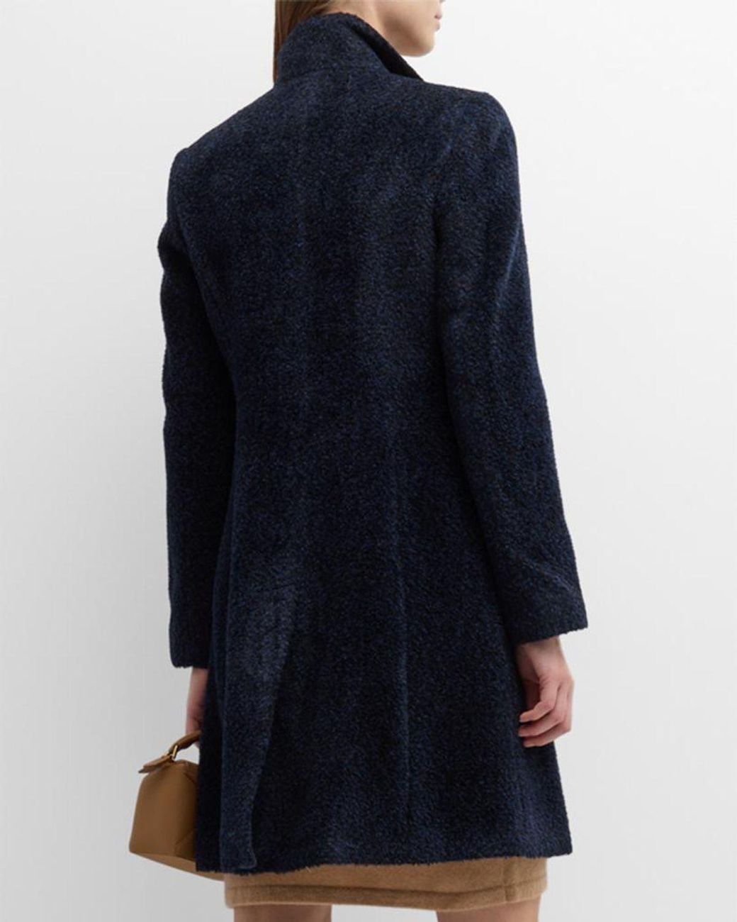 Sofiacashmere Blue Alpaca Snap Button Coat