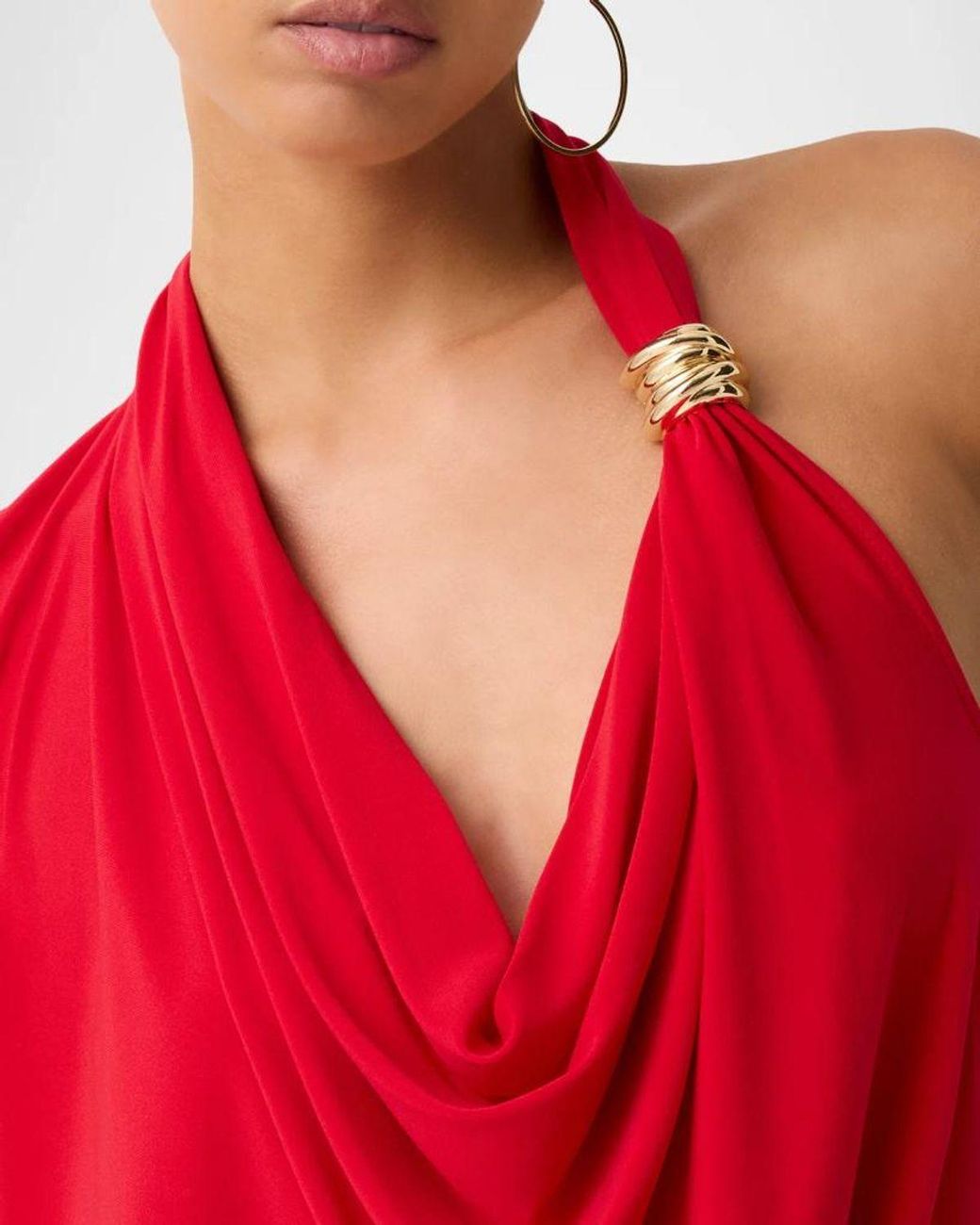 Ramy Brook Aleah Cowl-Neck Top in Red | Lyst