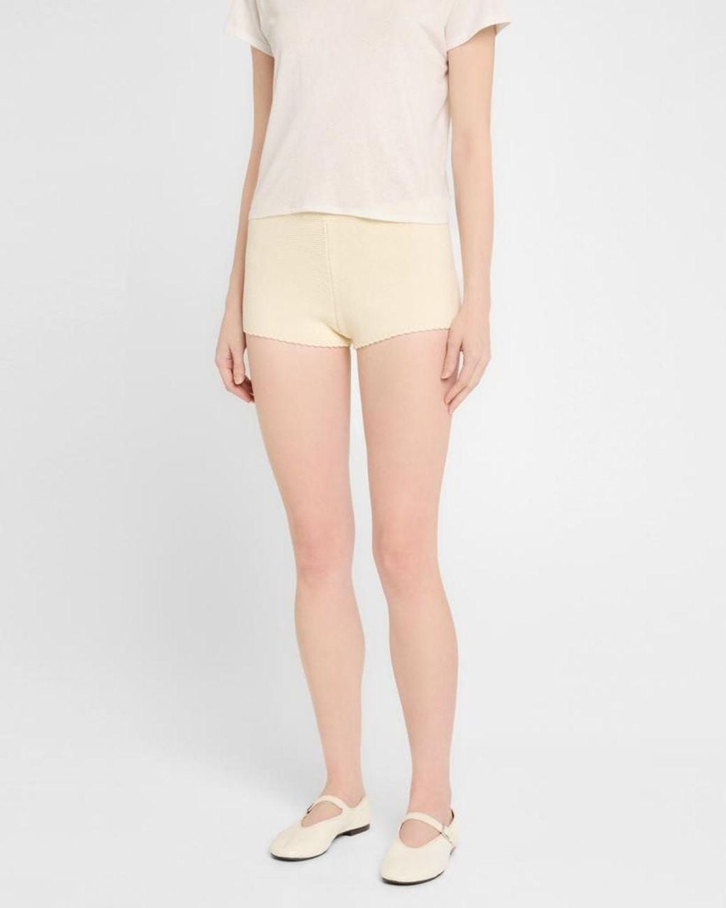 Solid & Striped Natural The Celeste Knit Micro Shorts