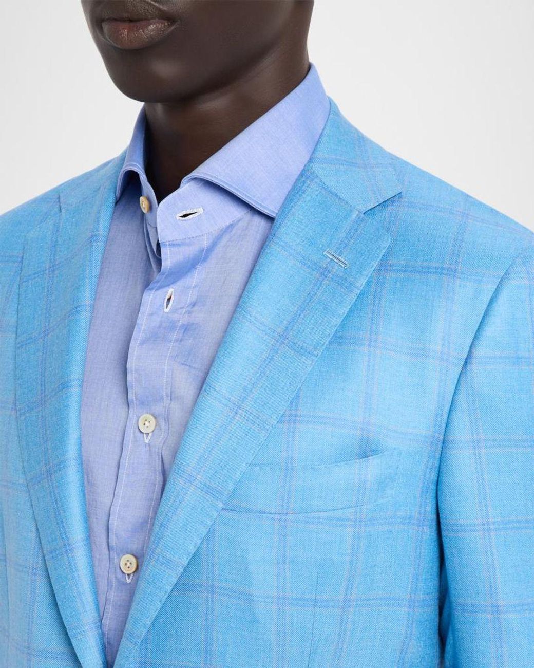 Kiton Blue Apos;S Light Windowpane Jacket for men