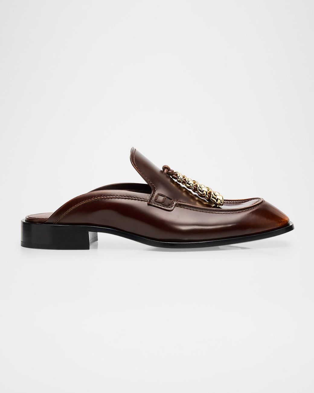 Loewe Brown Edge Leather Loafer Mules