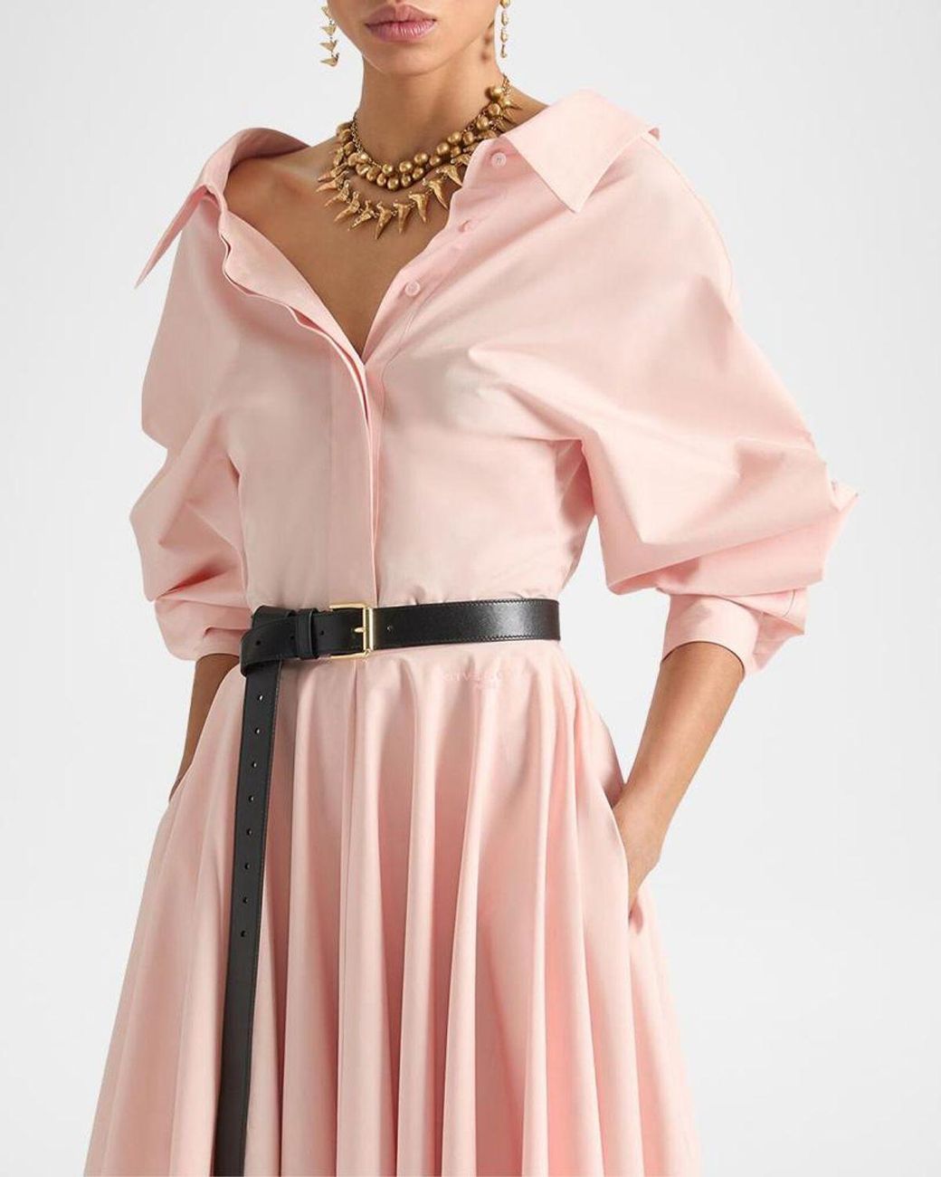 Givenchy Pink Slashed Cotton Poplin Shirt