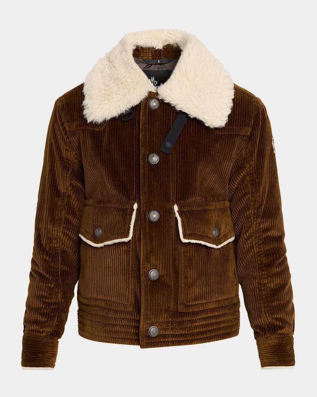 Moncler Brown Givrand Virgin Wool Shearling-Collar Down Jacket for men