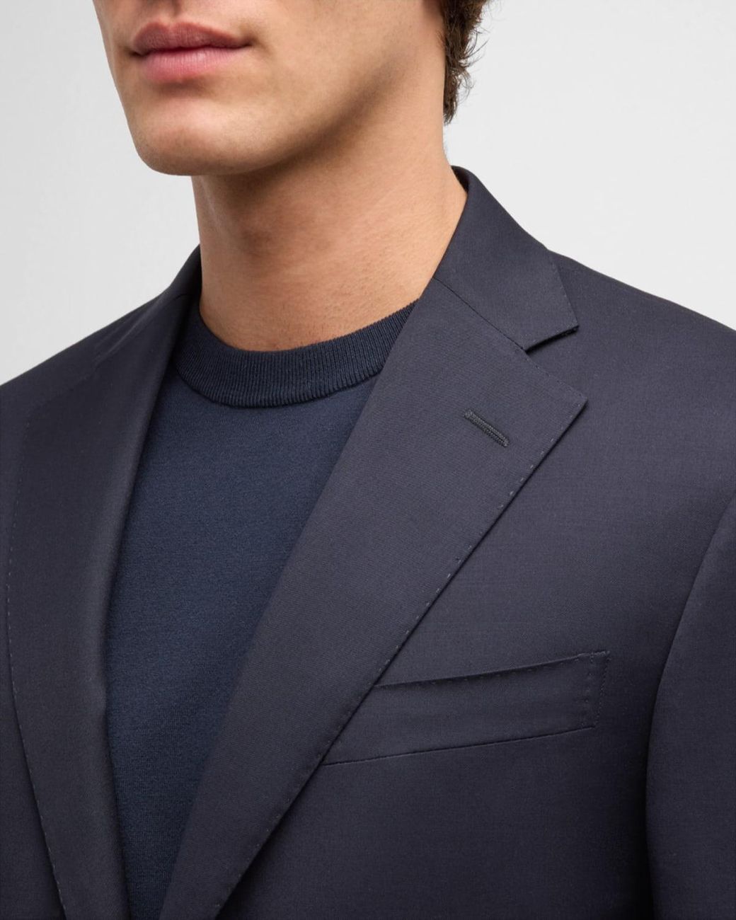 Corneliani Blue Apos;S Solid Wool Leader Suit for men