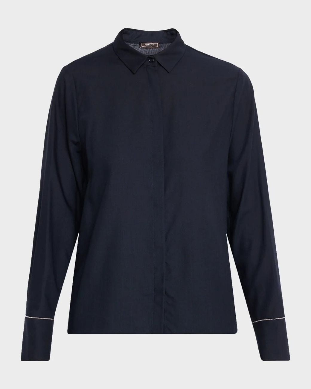 Shirt Modling Peserico Button-Front Tropical Wool Shirt in Blue | Lyst
