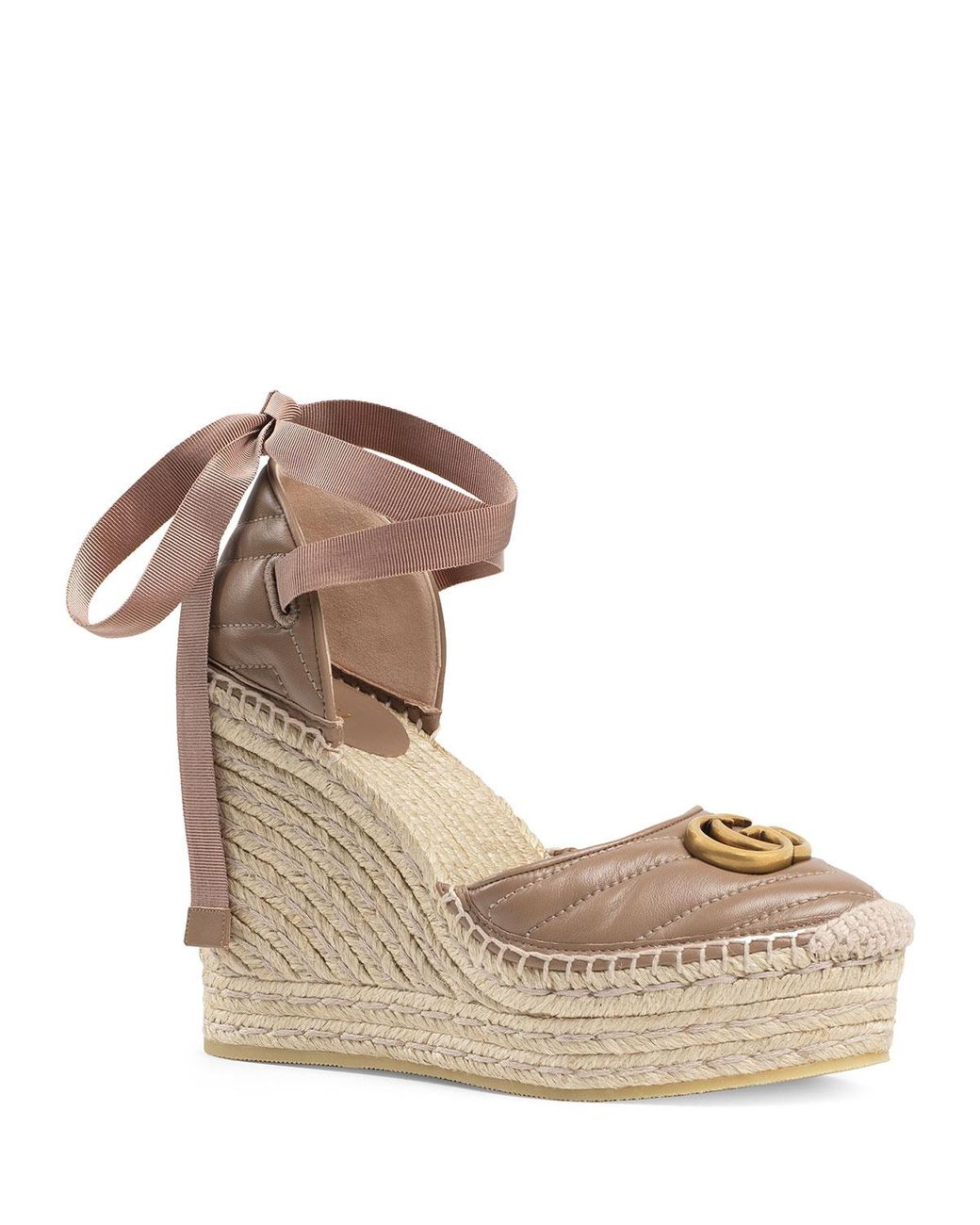 gucci palmyra ankle tie espadrille wedge