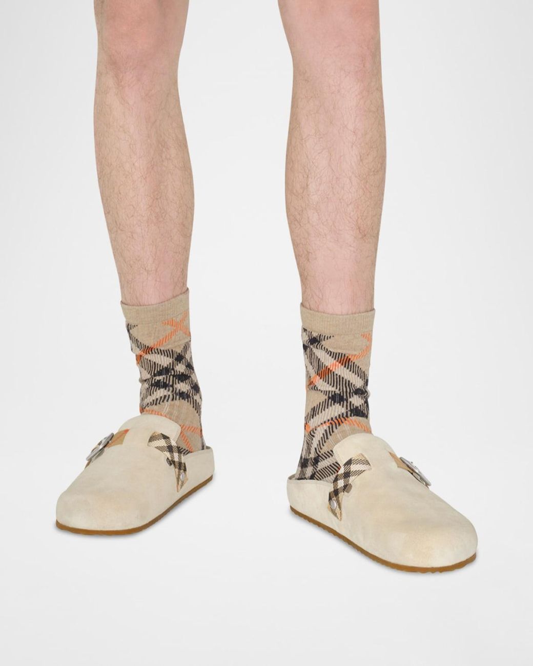 Burberry White Apos;S Urchin Suede Clogs for men