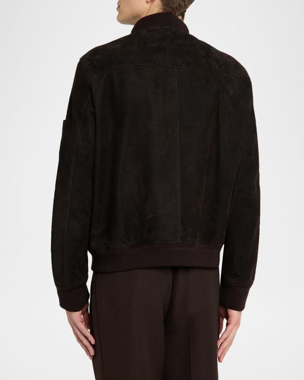 Tom Ford Black Apos;S Suede Lambskin Bomber Jacket for men