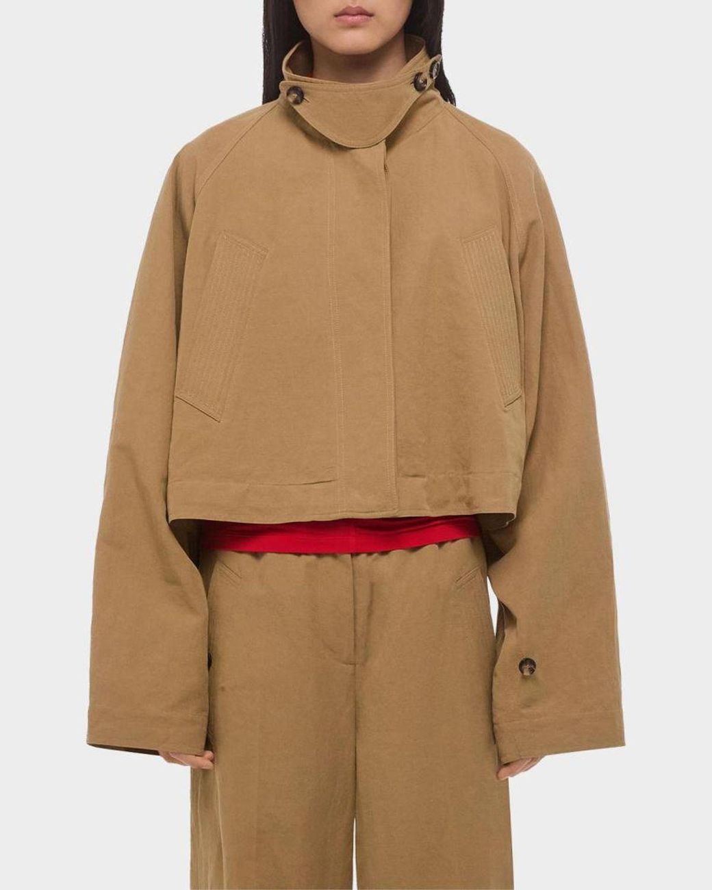 Helmut Lang Natural Cropped Trench Jacket